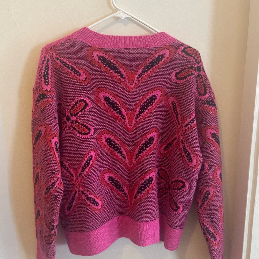 Zara Vibrant Pink Floral Cardigan - Picture 2 of 3